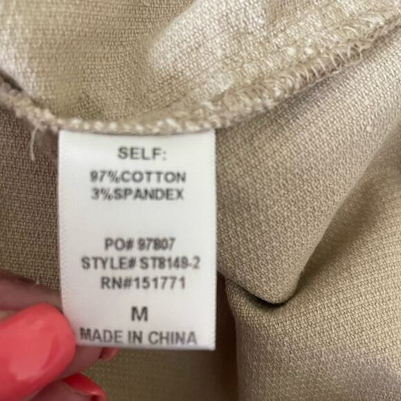 Le Lis Women‎ Top M Beige Collared 1/4 Zip Popover Corduroy Shacket Gorpcore - Picture 11 of 16